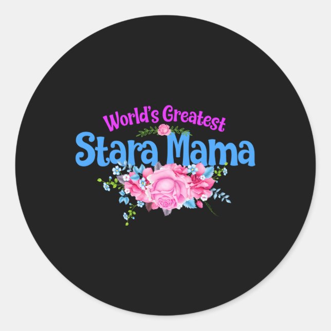 Adesivo Redondo Stara Mama Esloveno Gran, A Maior Do Mundo (Frente)