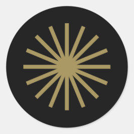 Adesivo Redondo Starburst Black e Dourado