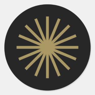 Adesivo Redondo Starburst Black e Dourado