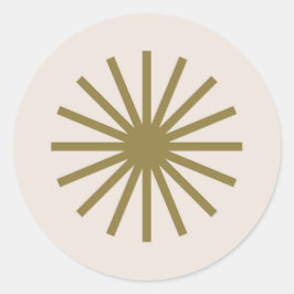 Adesivo Redondo Starburst Dourado e Linen White