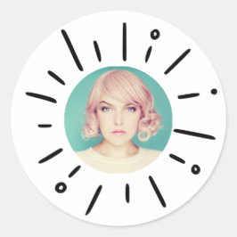 Adesivo Redondo STARBURST | Simple Round Fun Custom Photo Stickers