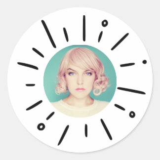 Adesivo Redondo STARBURST | Simple Round Fun Custom Photo Stickers