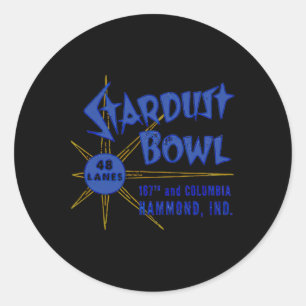 Adesivo Redondo Stardust Bowl Retro Vintage Boliche Indiana
