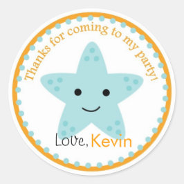 Adesivo Redondo Starfish Birthday Sticker