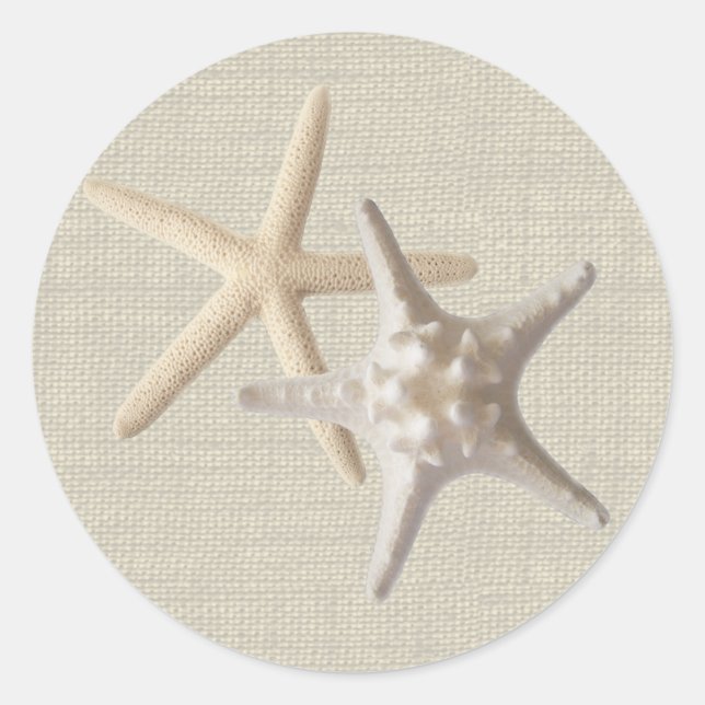 Adesivo Redondo Starfish & Burlap (Frente)