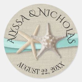 Adesivo Redondo Starfish e Aqua Ribbon