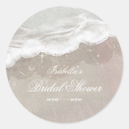 Adesivo Redondo Starfish e Shelly Tropical Beach Chá de panela