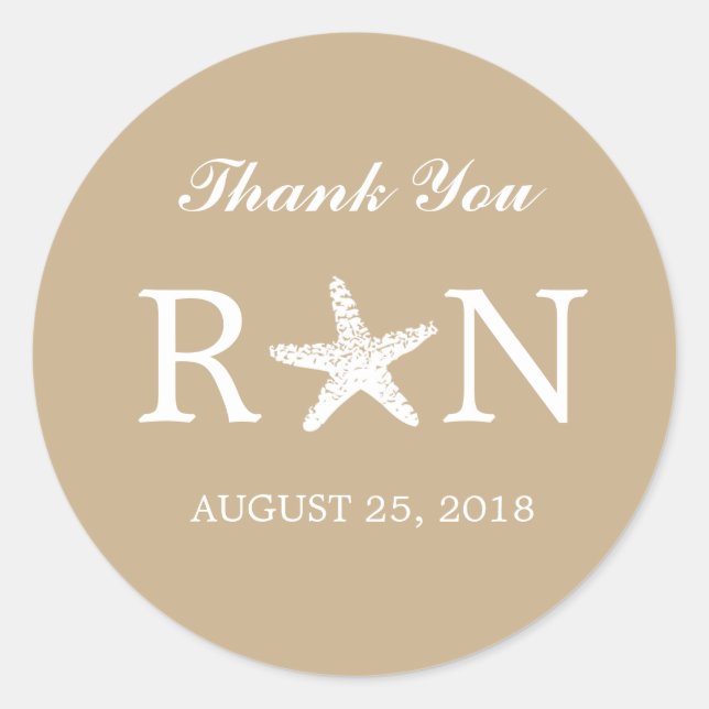 Adesivo Redondo Starfish Graceful | Casamento (Frente)