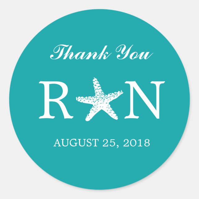 Adesivo Redondo Starfish Graceful | Casamento (Frente)