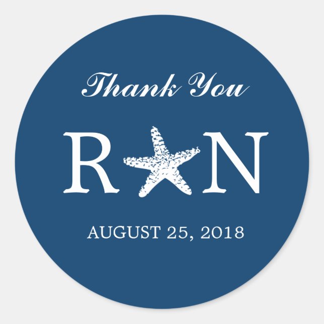 Adesivo Redondo Starfish Graceful | Casamento (Frente)