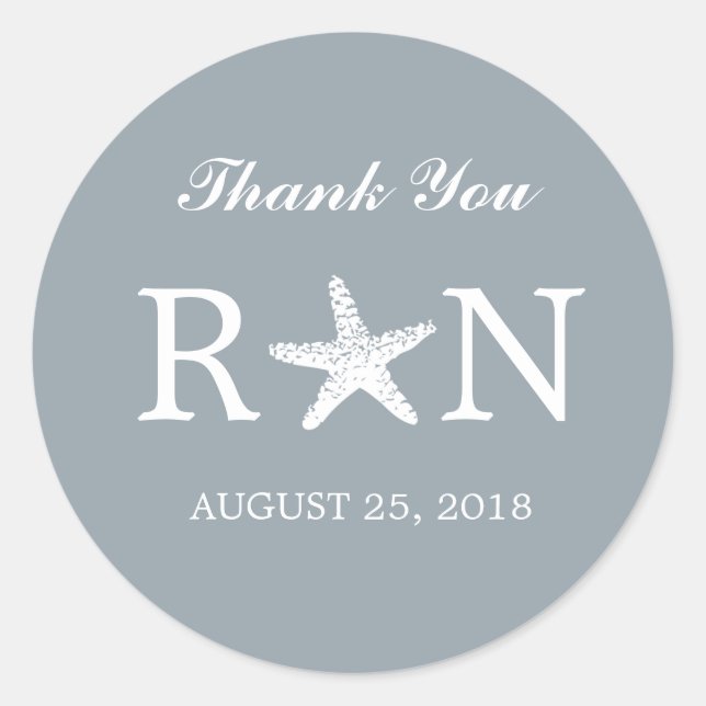 Adesivo Redondo Starfish Graceful | Casamento (Frente)