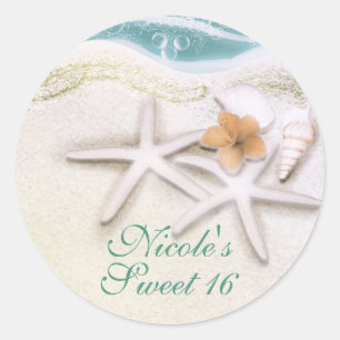 Adesivo Redondo Starfish no Favor do Partido da Água do Mar de Pra