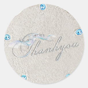 Adesivo Redondo Starfish Sand Dollar Obrigado Sticker