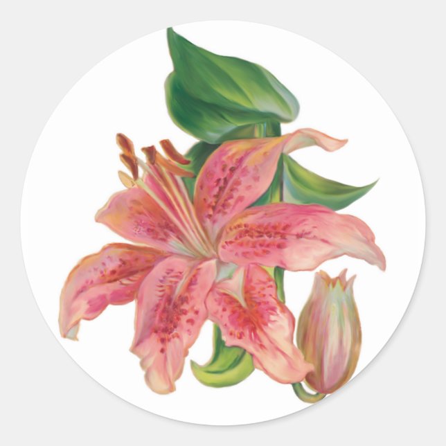 Adesivo Redondo Stargazer Lily (Frente)