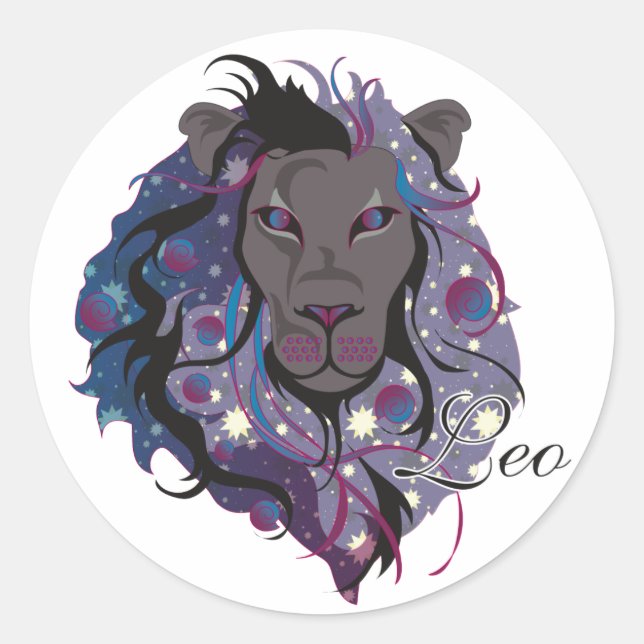 Adesivo Redondo Starlight Leo Stickers (Frente)