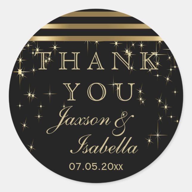 Adesivo Redondo Starlight preto e Dourado com Bares (Frente)