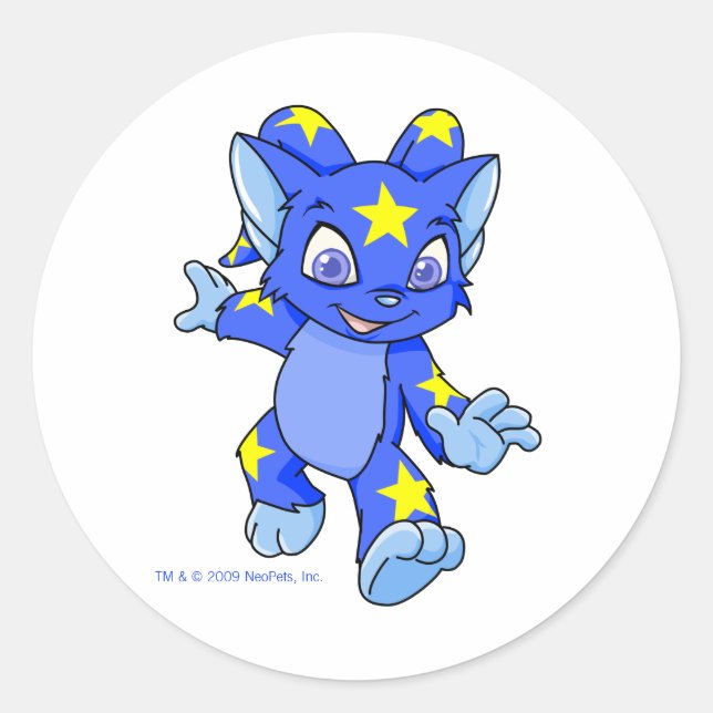 Adesivo Redondo Starry Acara empolgado (Frente)