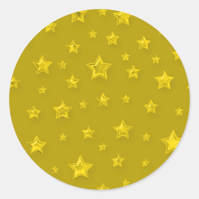Adesivo Redondo Starry Dourado Sticker (Frente)