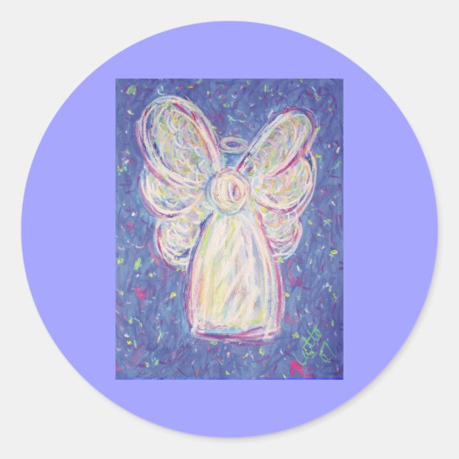 Adesivo Redondo Starry Night Angel Sticker (Frente)