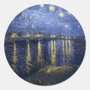 Adesivo Redondo Starry Night Over the Rhône