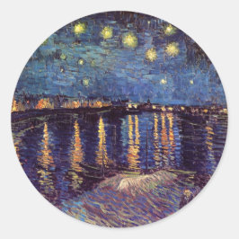Adesivo Redondo Starry Night Over the Rhone, por Vincent van Gogh