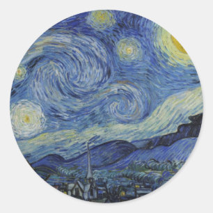Adesivo Redondo "Starry Night" por Van Gogh