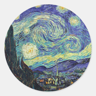 Adesivo Redondo Starry Night por van Gogh