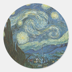 Adesivo Redondo Starry Night por Vincent Van Gogh