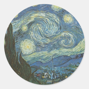 Adesivo Redondo Starry Night por Vincent Van Gogh