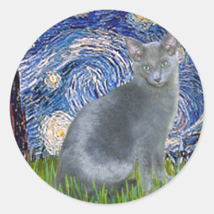 Adesivo Redondo Starry Night - Russo Blue cat 2