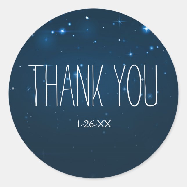 Adesivo Redondo Starry Night Sky Blue Festa de casamento Stickers (Frente)