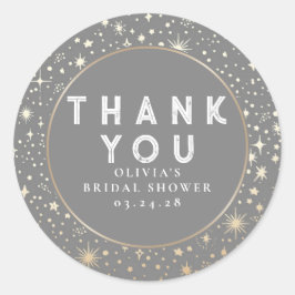 Adesivo Redondo Starry Night Sky Celestial Obrigado