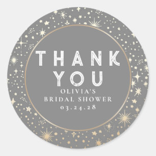 Adesivo Redondo Starry Night Sky Celestial Obrigado