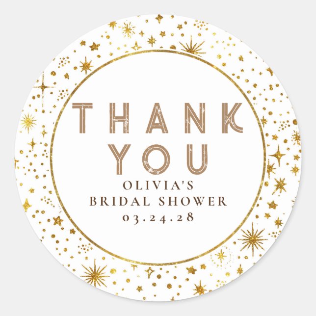 Adesivo Redondo Starry Night Sky Celestial Obrigado (Frente)