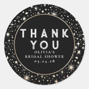 Adesivo Redondo Starry Night Sky Celestial Obrigado