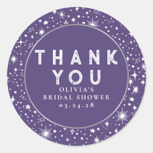 Adesivo Redondo Starry Night Sky Celestial Obrigado