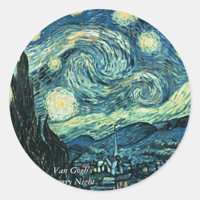 Adesivo Redondo Starry Night Stickers (Frente)