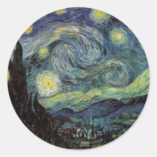 Adesivo Redondo Starry Night - van Gogh
