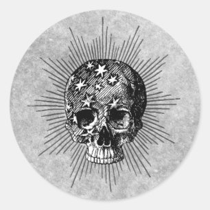 Adesivo Redondo Starry Skull