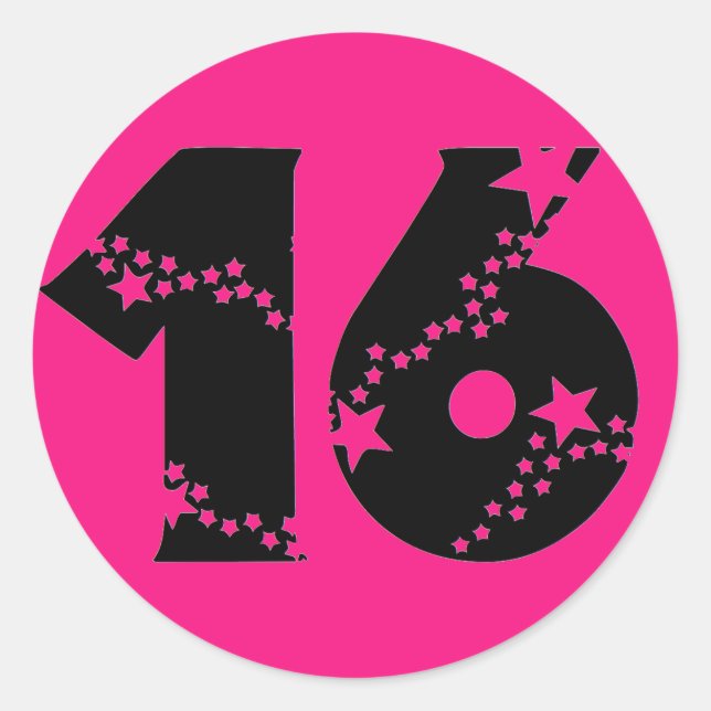 Adesivo Redondo Starry Super Sweet 16 Stickers (Frente)