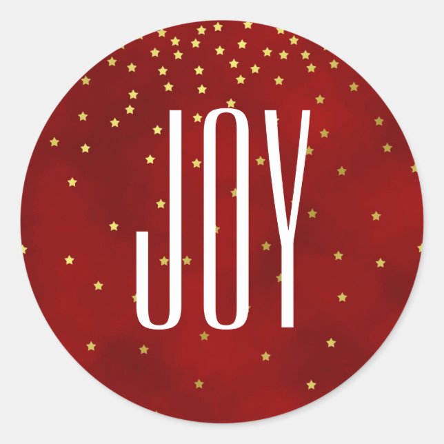 Adesivo Redondo Stars and Joy Christmas Stickers (Frente)