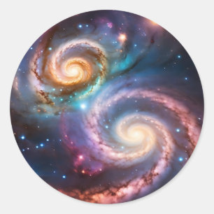 Adesivo Redondo Stars Spiral Galaxy