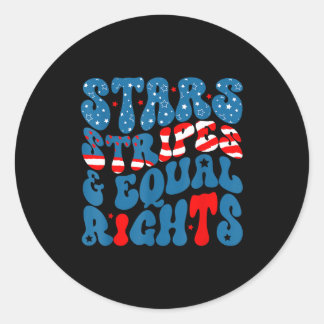 Adesivo Redondo Stars stripes and equal rights 4th of july women's