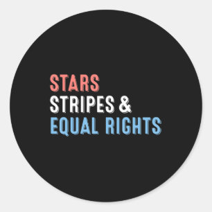 Adesivo Redondo Stars Stripes e Igualdade de Direitos 4 de julho