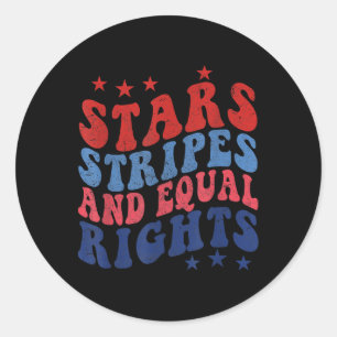 Adesivo Redondo Stars Strips E Igualdade De Direitos 4 De Julho Pa