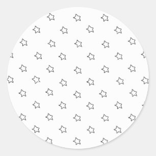 Adesivo Redondo Stars White Os Presentes Do Zazzle MUSEUM