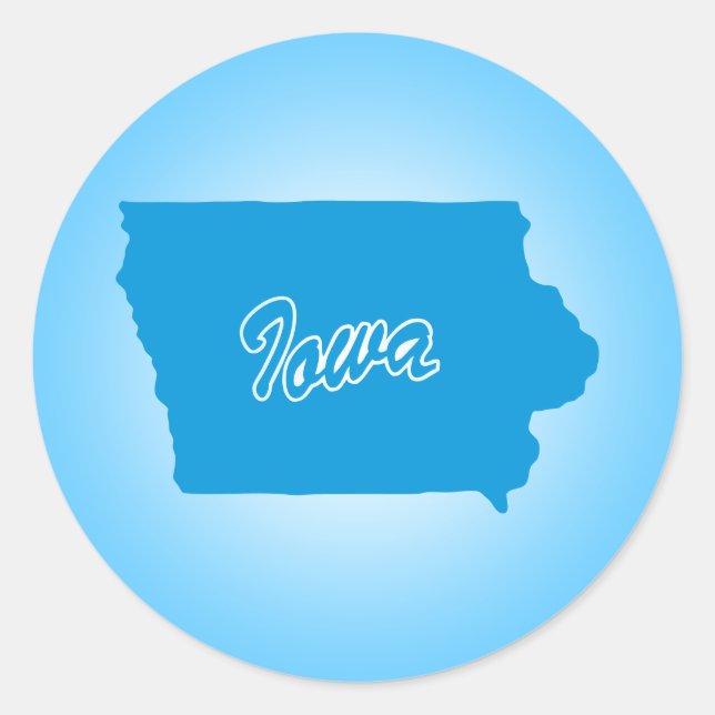 Adesivo Redondo State Iowa (Frente)