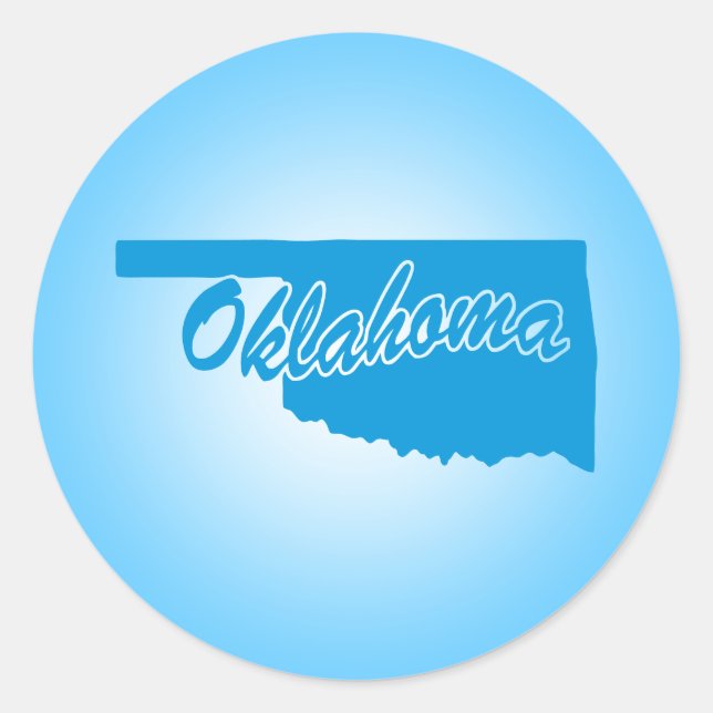Adesivo Redondo State Oklahoma Classic Round Sticker (Frente)