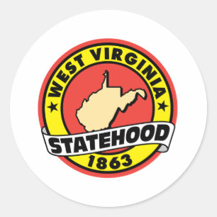 Adesivo Redondo Statehood 1863 de West Virginia