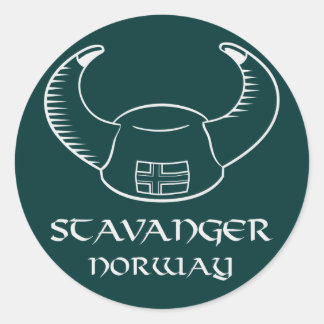 Adesivo Redondo Stavanger Norway Viking Hat